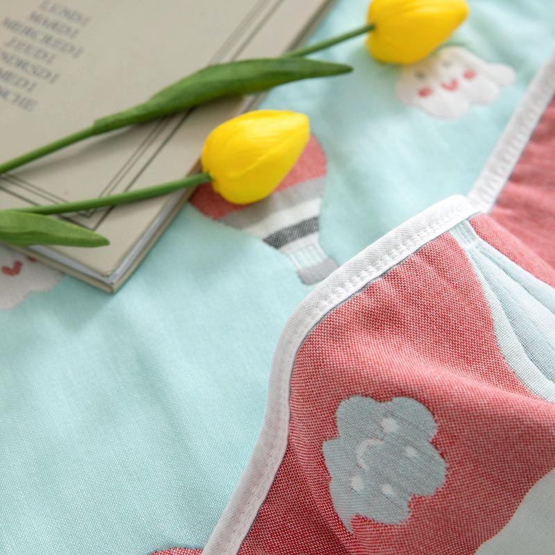 Class A 100% Cotton Six-Layer Gauze Blanket for Children - Lightweight Air Conditioning Quilt, Available In Single/Double Sizes for Summer