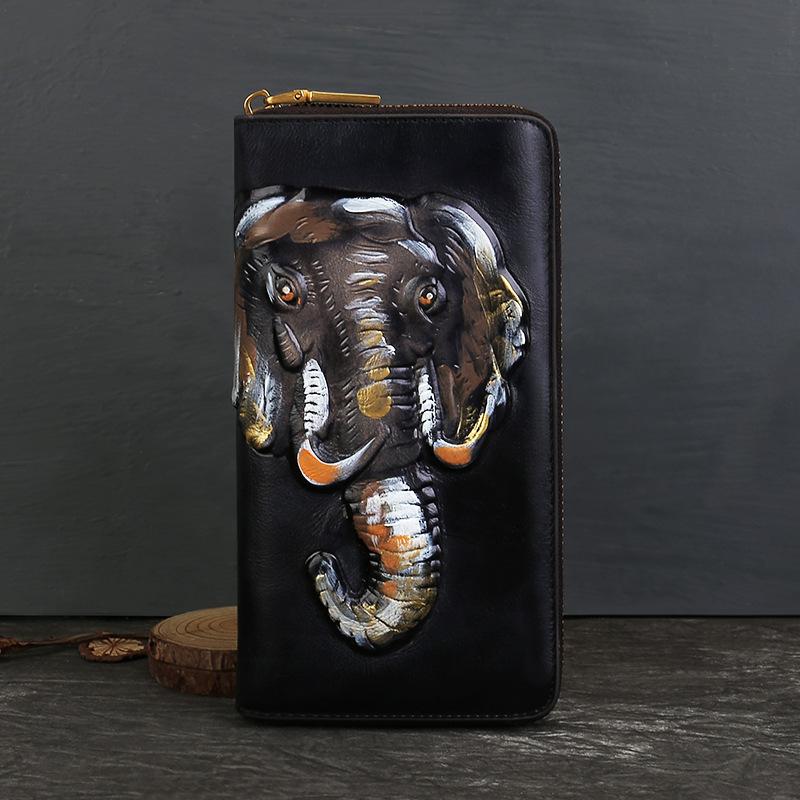 Женский кошелек из натуральной кожи, длинный клатч, ретро кошелек из коровьей кожи, чехол для мобильного телефона премиум-класса серый