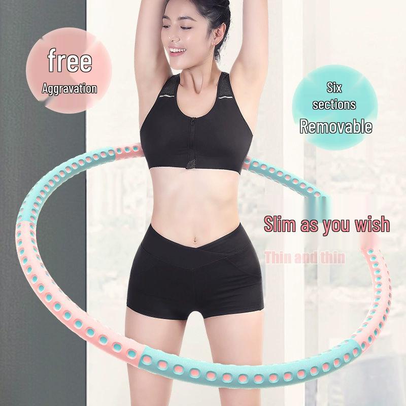 Abnehmbarer Edelstahl-Hula-Hoop mit Gewicht zum Abnehmen des Bauches und zur Taillenformung - Fitnessgerät im TikTok-Stil für Erwachsene, 6 Abschnitte