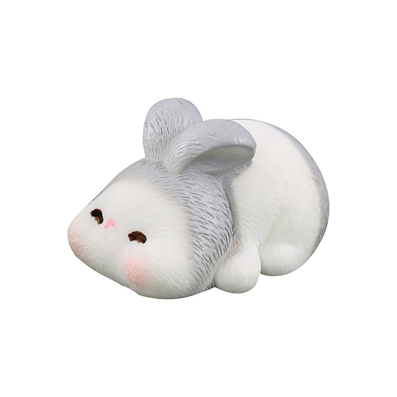 Figurine Miniature Cute Rabbit Micro Landscape Resin Ornaments For Home Decoration Kawaii Animal Bunny Room Desk Decor Gift