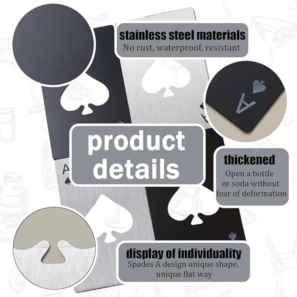 Stainless Steel Spades A Winemaker Bottle Opener Playing Cards Bottle Opener Credit Card Beer Bottle Opener