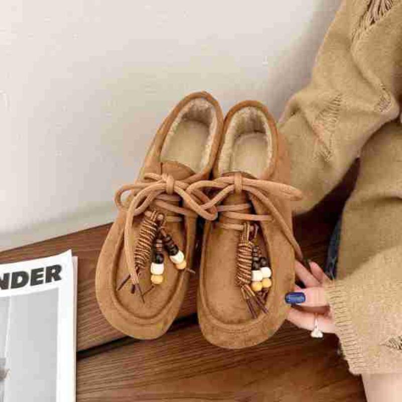 Winter new female kangaroo shoes fleece thickened warm non-slip soft sole Doudou casual shoes cotton shoes