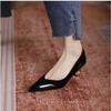 Women Shoes Mid Heel Special-shaped Heels Pointed Shallow Single Shoes Lady Leisure Comfortable Work Shoes 2024 Autumn New Style