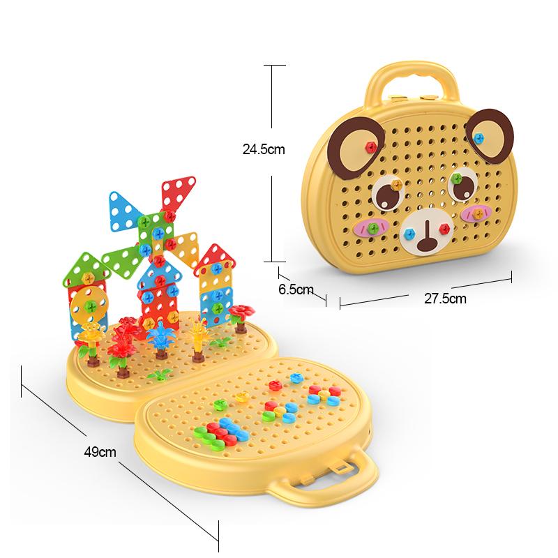 Cute Cartoon Double Sided Screw Tool Box DIY Toys Educational Toys Girls 6/7/8/10 Years Old