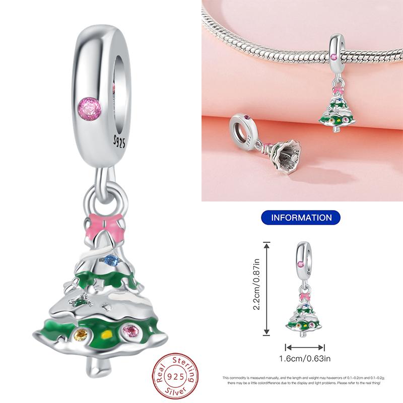 Copper Christmas Charm Beads Fit Original Bracelet Dangle Women Diy Jewelry Christmas Gifts