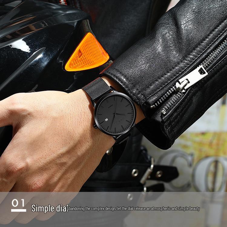 CRRJU 2172 Men's Casual Watch - Simple, Ultra-Thin Design with Calendar for Students and Professionals