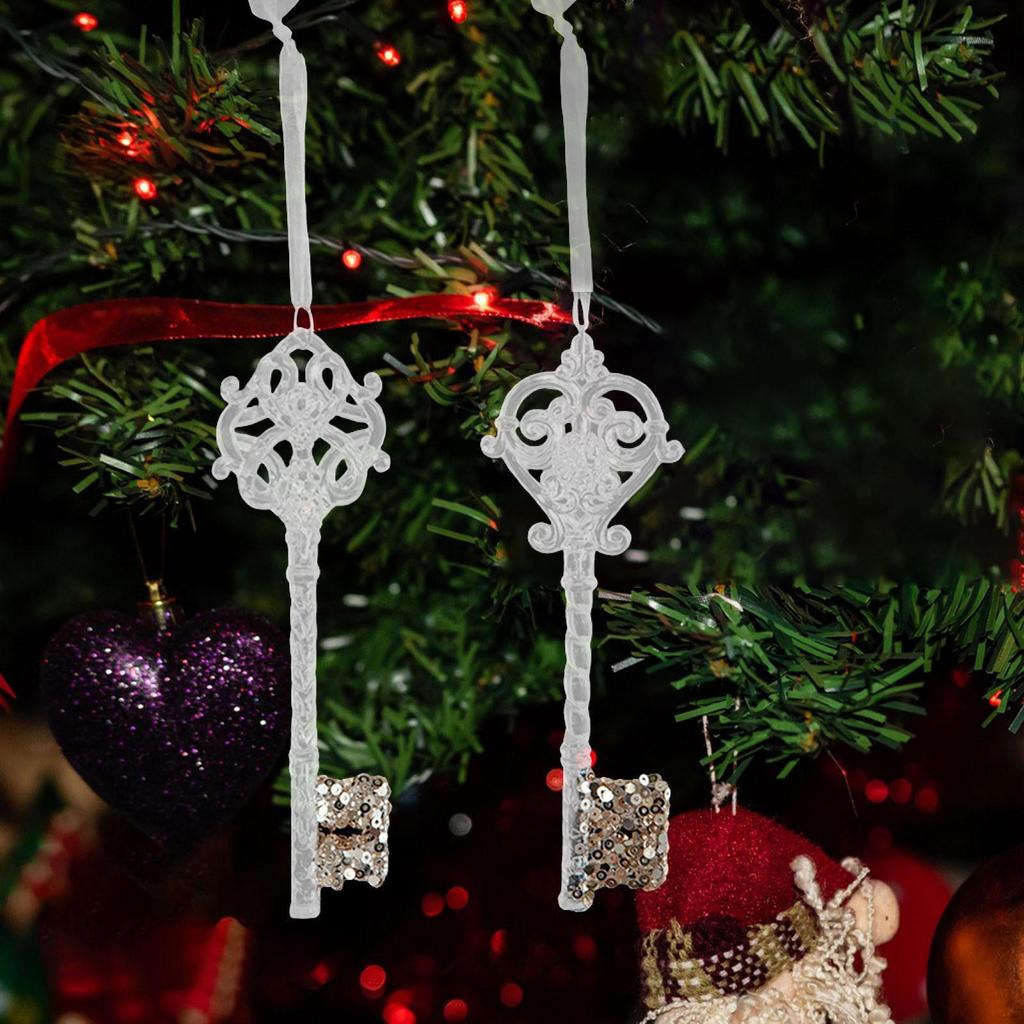 Christmas Tree Pendant Acrylic Ornament Sequin Xmas Decoration Winter Theme for Nursery