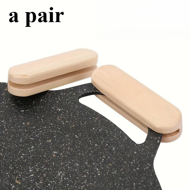 

Пара ручек из массива дерева с плоским дном для кастрюли, термоизоляционная ручка против ожогов, портативная ручка для сковороды для выпечки, ручка для сковороды-гриль для улицы, подкладка против ожогов