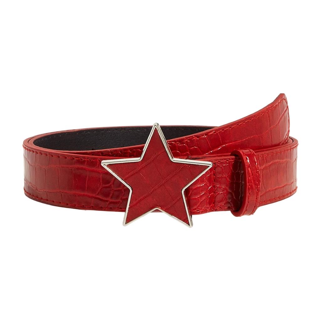 Urban Streetwear Waist Belt Adjustable Waist Strap with Star Accent PU Leather Waist Girdle Unisex Fashion Gift