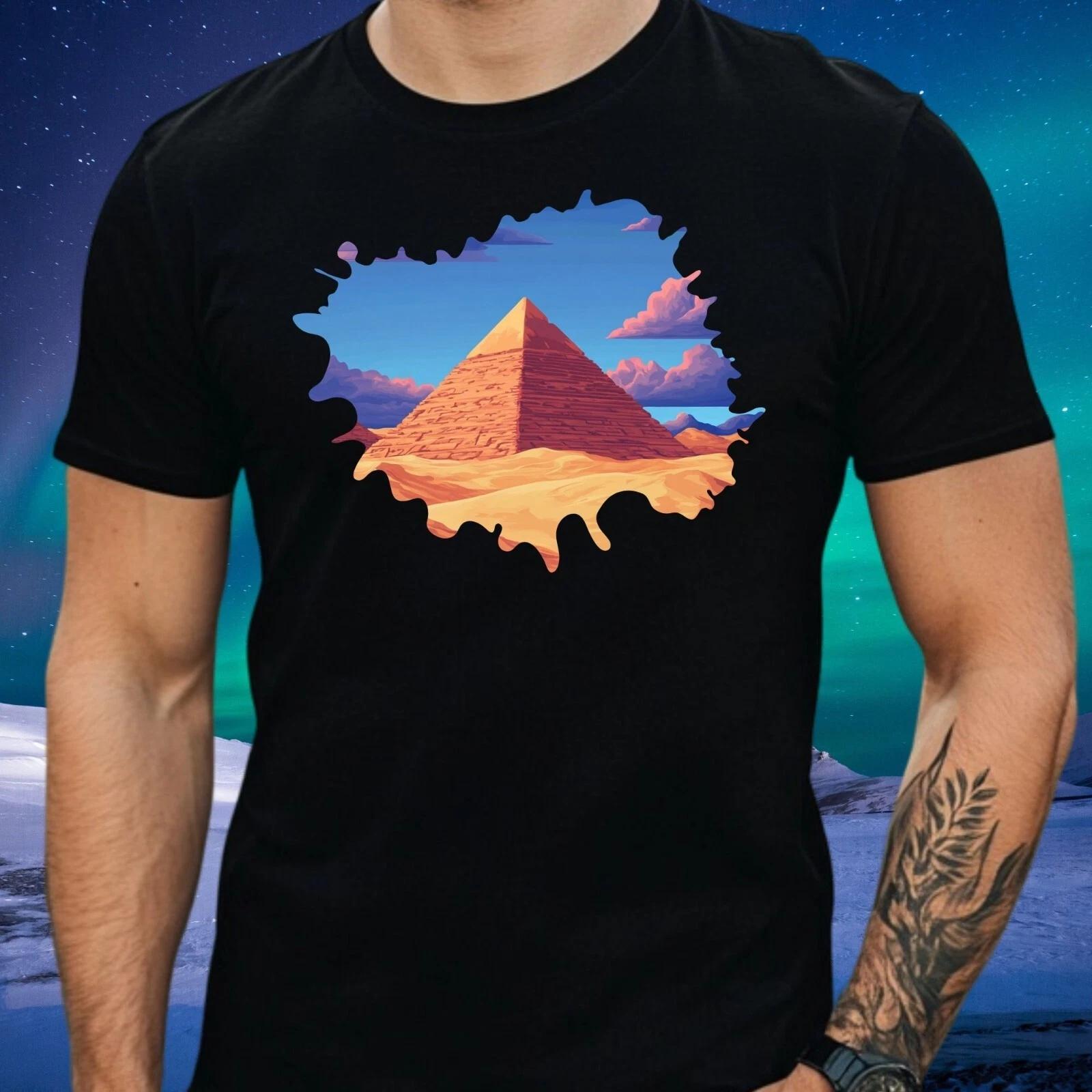 T-Shirt Herren Pyramiden Wüstenlandschaft Motiv Baumwolle Größe XS bis 5XL XL