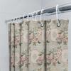 Vintage Floral Print Shower Curtain Pink White Green Decor Bath Rug Cover For Bathroom Size 72 X 84 Inches With Grommets Rustic
