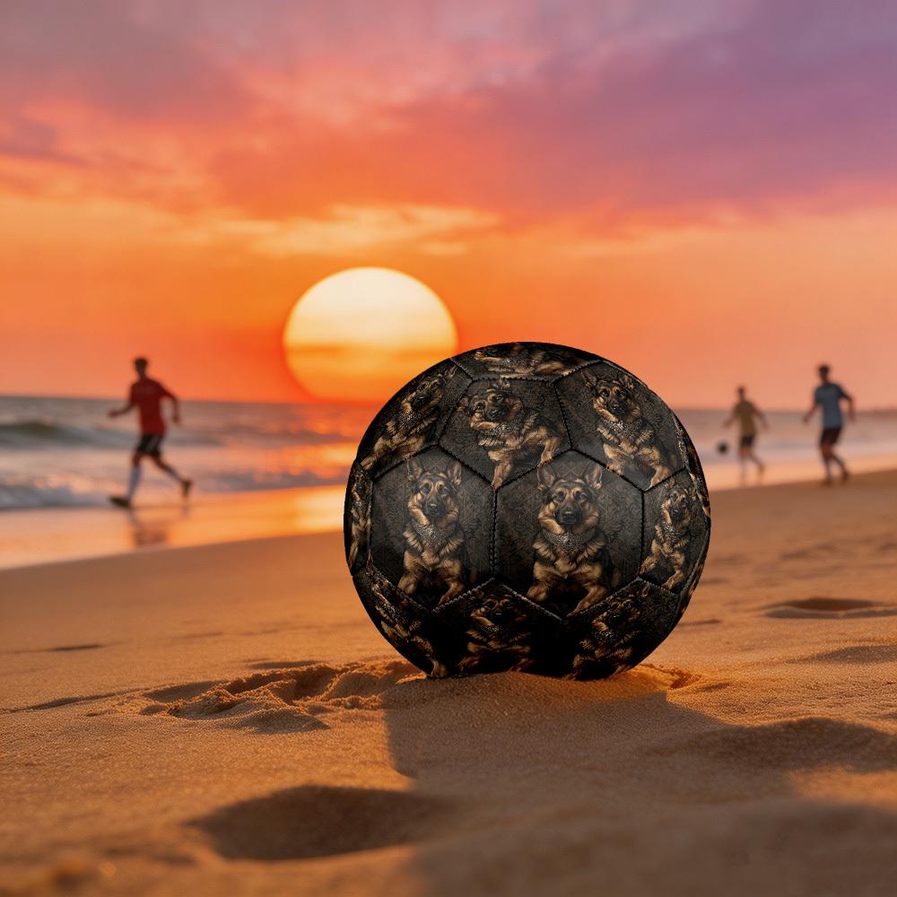 1pc Regal Canine Majesty Theme Soccer Ball Football, Size 5, Lightweight PVC, Outdoor Training Soccer Ball,Gift c6576