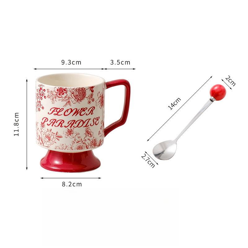 Retro Ceramic Mug Home Cup Creative Wedding Pair Coffee Cup Breakfast Cup Souvenir Goblet Cup