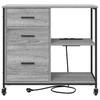 Cabinet with Charging Station on Wheels Grey Sonoma 76 x 41 x 72 cm