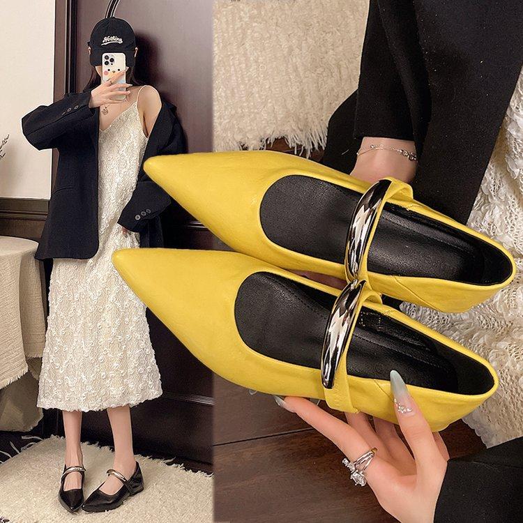 Small fragrant wind inner height increase small square head Mary Jane shoes women's shoes 2025 spring and summer shallow mouth versatile gentle even