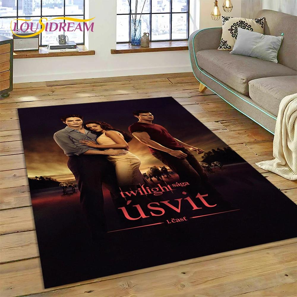 3D Saga Twilight Edward Bella Tapis Moquette pour Salon Chambre Décoration de Maison, Tapis de Sol Antidérapant Décoration pour Canapé Paillasson