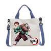 Anime Demon Slayer Canvas Crossbody Bag Cartoon Figures Print Shoulder Bags Fashion Minimalist Commuting Storage Handbag Gifts