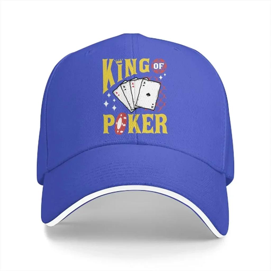 Washed Unisex's Baseball Cap King of Poker Trucker Snapback Caps Dad Hat Poker Golf Hats