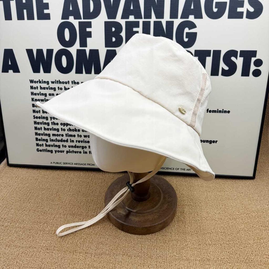 Windbreak rope big eaves sun protection bucket hat women's quick-drying waterproof and UV protection outdoor hiking sun hat spring and summer