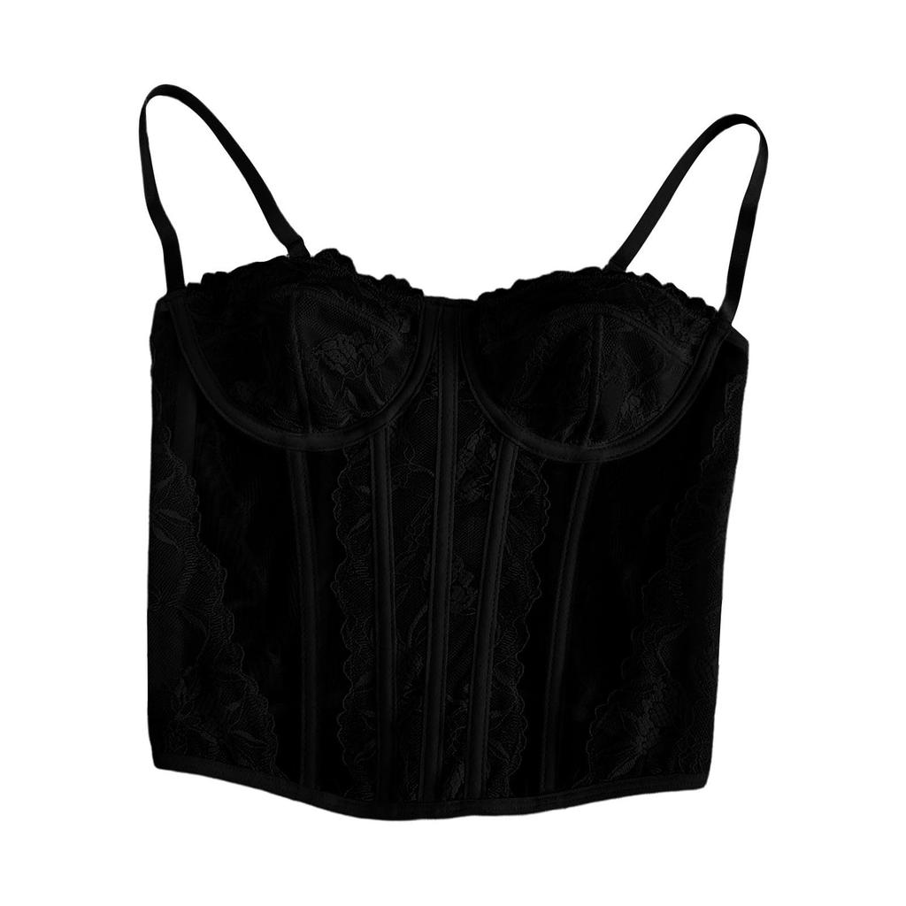 Women's Lace Trim Racerback Camisole Shapewear Top Slimming Bodysuit for Everyday Wear and Layering