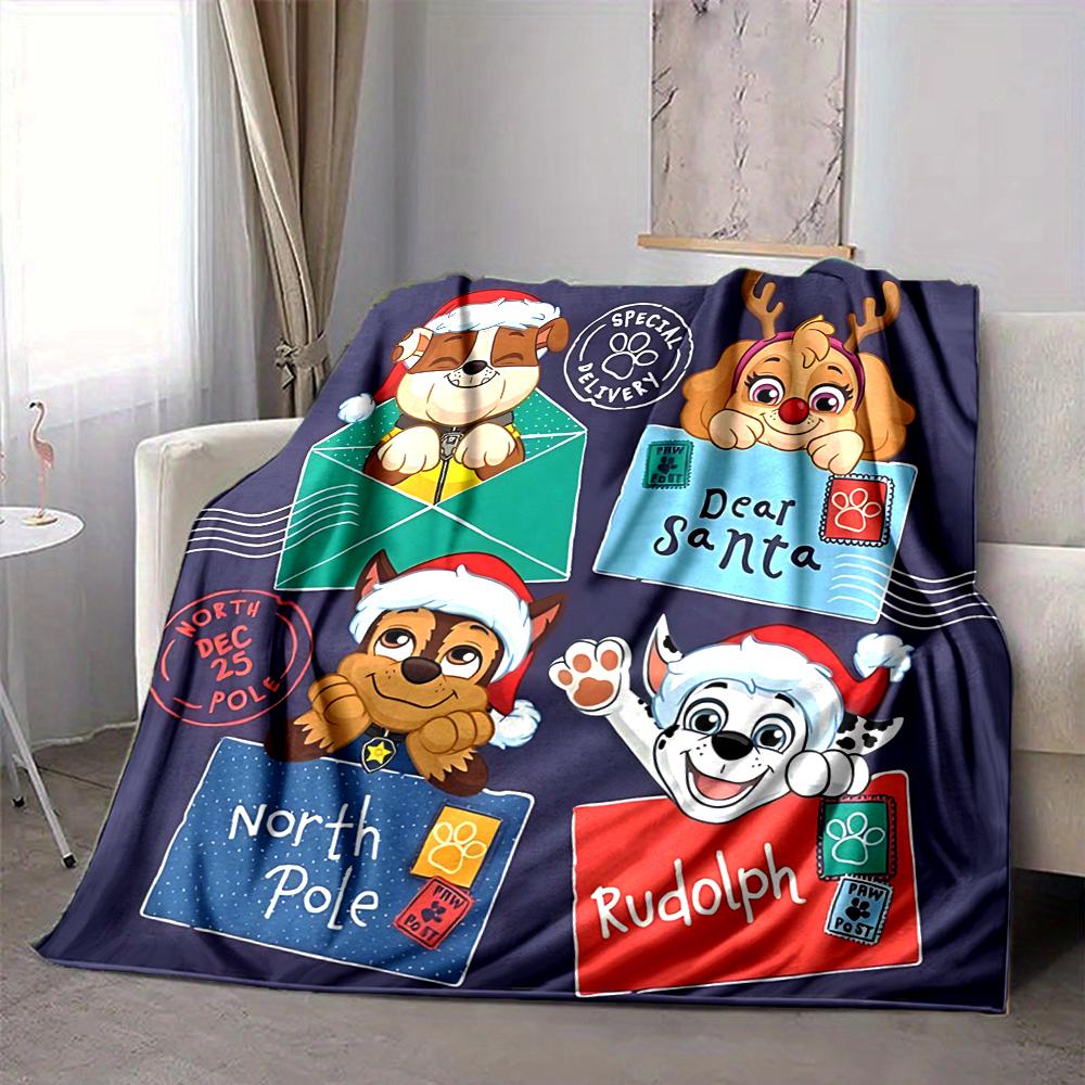 1Pc Pawsome Christmas Adventure Blanket Soft And Comfortable Casual Warm Camping Travel Christmas Halloween Gift M91768