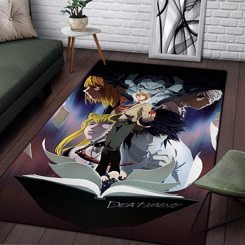 Death Note Comic Printed Carpet for Living Room Rugs Camping Stranger Things Picnic Mats Anti-Slip E-sports Rug Yoga Mat Gifts