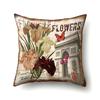 Polyester Pillowcase Automobile Decoration Retro Print Pillowcase Waist Cushion Cover Tower Bedside Cushion Cover