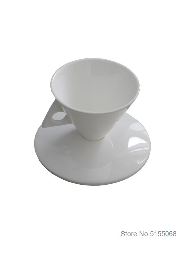 70ml White Cone Coffee Cup And Saucer Set Office Coffeeware Ceramic ESPRESSO Glass Cappuccino Mug Bone China Demitasse Teacup