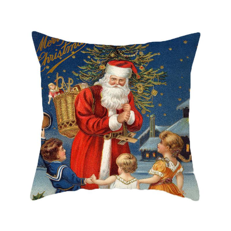 Vánoční anděl Santa Claus Povlak na polštář Sváteční domácí dekorace Polštář na pohovku Povlak na polštář