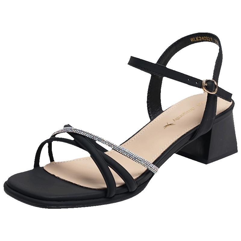 Red Dragonfly Women s French Style Block Heel One-Strap Sandals EU 36