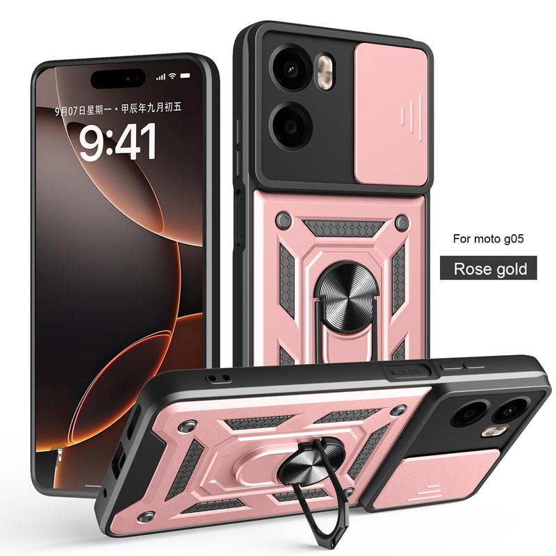 For Motorola Moto G05 Case Car Magnetic Holder Ring Shockproof Armor Phone Cover For Moto G05 G 05 MotoG05 Lens Protection Funda