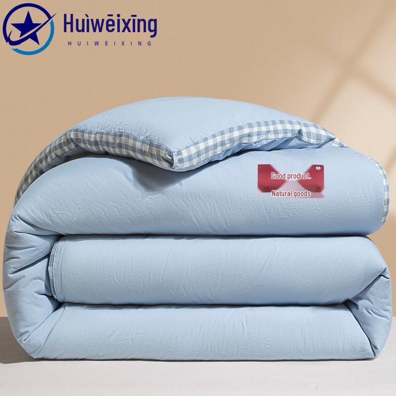 

Huimicrostar Muji Style 3D Edge Blue Grid Duvet