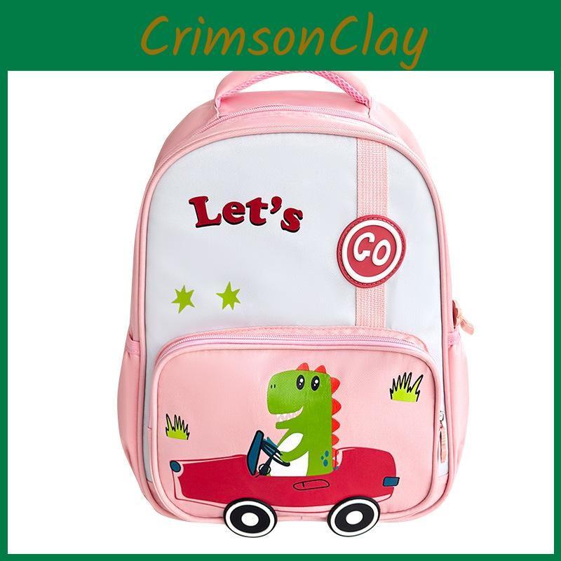 Car By Dinosaur Backpack With Oxford Cloth Color Blocked Backpack School For