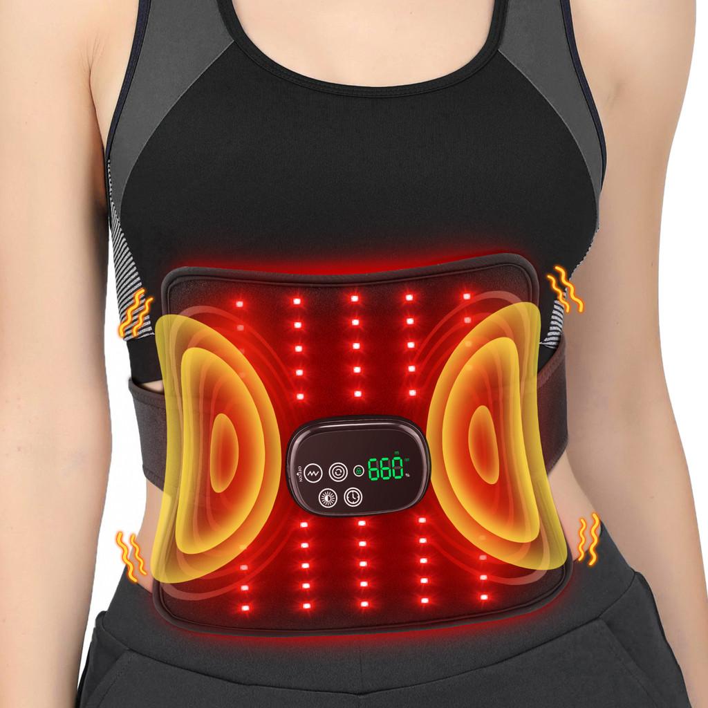 Multifunctional Red Light Massage Pad Near-infraed Light Vibration Full Body Massager Relieve Soreness Heating Waist Brace