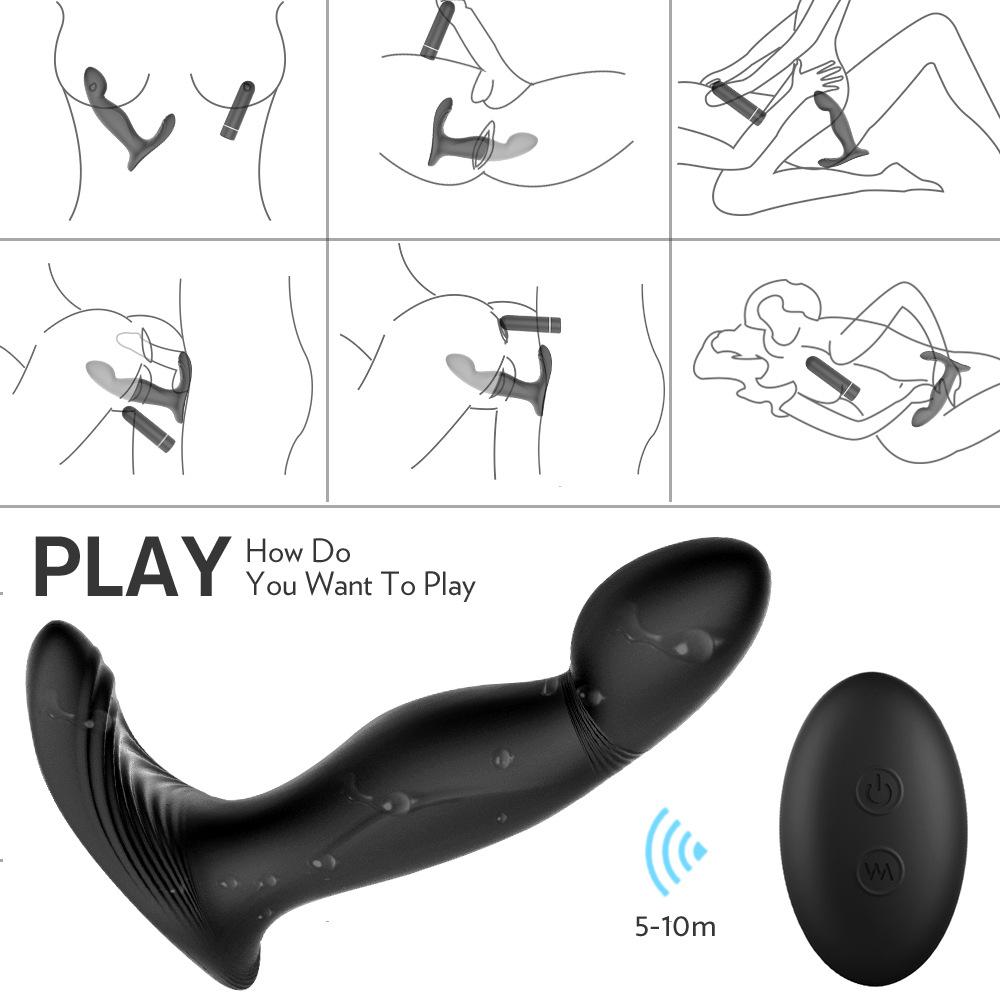Vibrator Prostate Massager For Men Women Vibrating Powerful Male Anal Plug Stimulator Butt Silicone Sex Toys for Adults