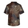 Men's Printing Short Sleeve V-neck Working Blouse Chest Pocket Carer Top