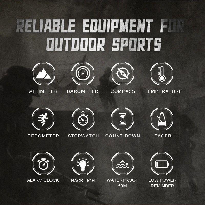 NORTH EDGE Men Digital Watch Military Army Sports Watches Waterproof 50M Altimeter Barometer Compass World Time Wristwatch Mens