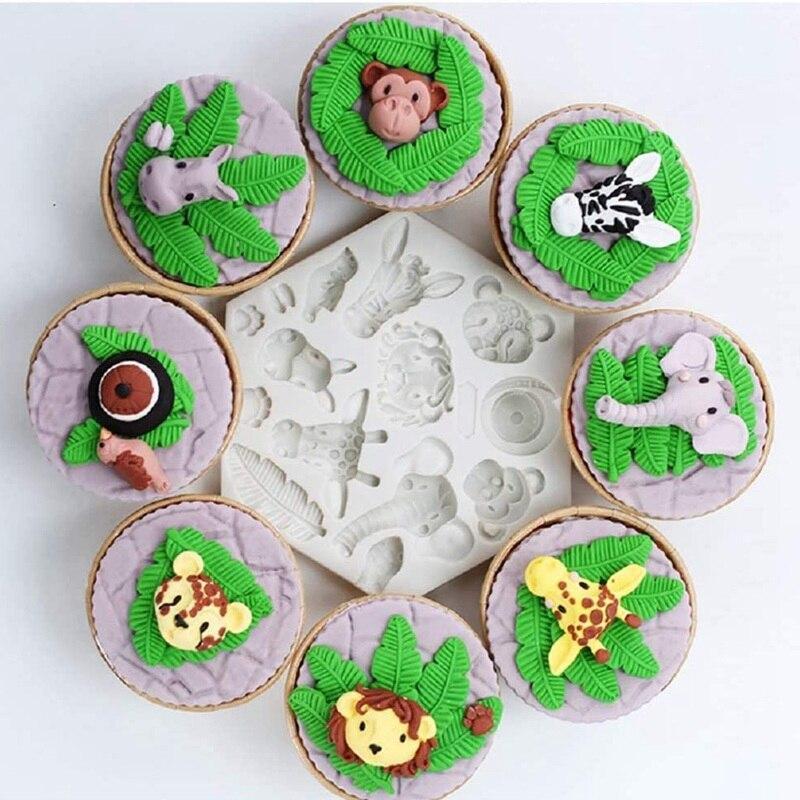 Jungle Wild Animal Cake Mould DIY Animal Cake Decorating Fondant Mold Chocolate Sugarcraft Baking Tool Cake Mold