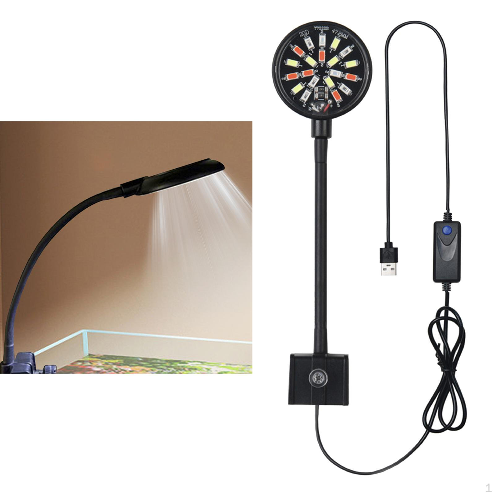 

Aquarium Light Tank Clip, USB Plant Lamp for Landscaping Planted Supplies white light 4w