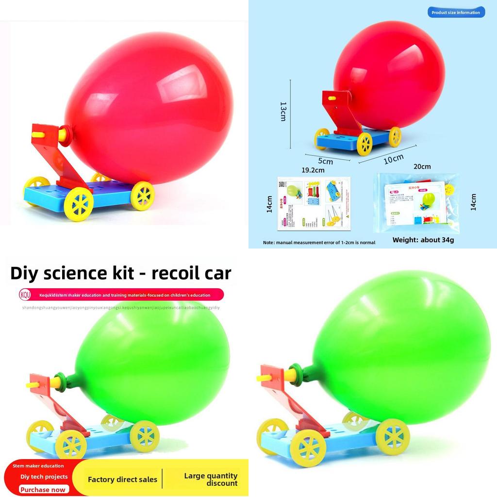 Stem Diy Physics Toy Set With Rebound Air Balloons For Kids Educational Activity