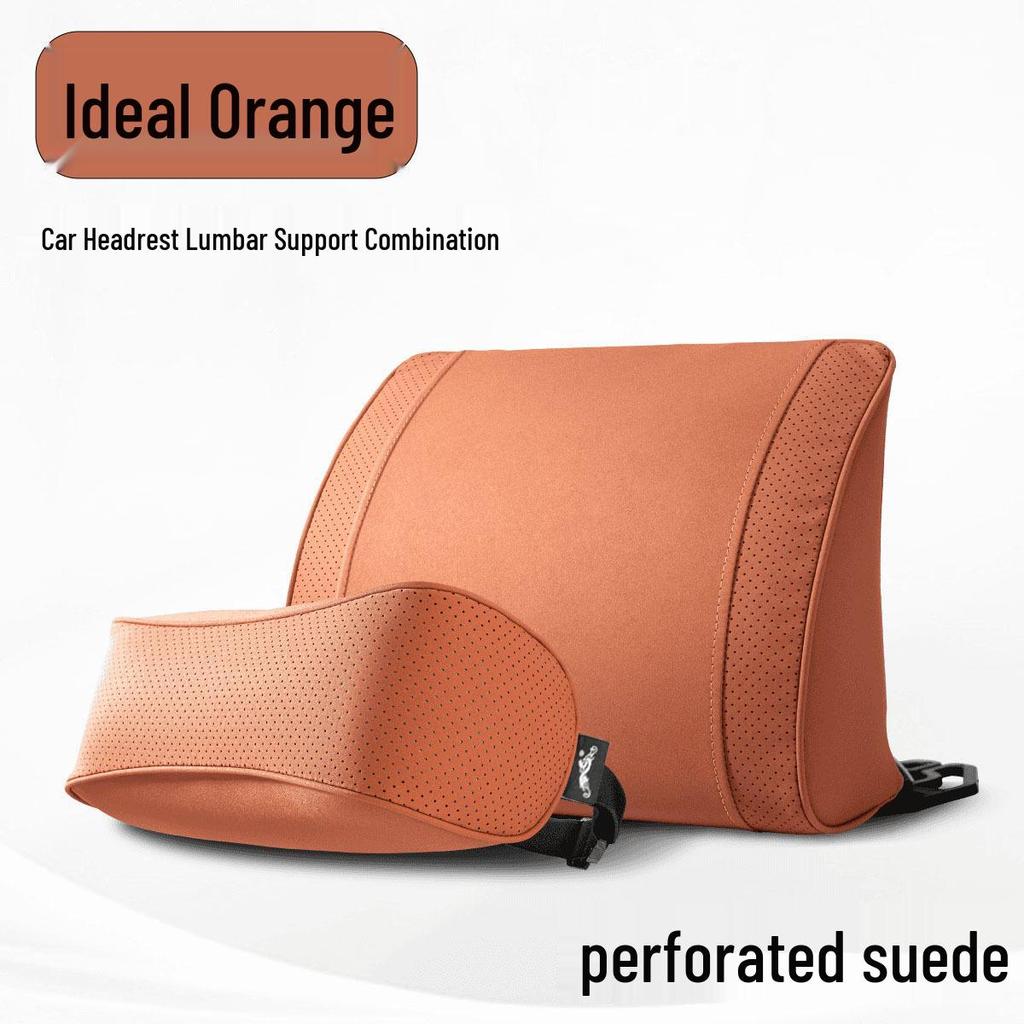 Car Seat Backrest & Neck Support Pillow Set - Unisex Breathable Lumbar & Headrest Cushion