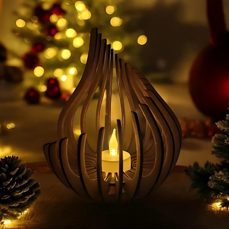 3pcs Handmade Wood Candle Holder Set Natural Curved Twisted Branches Table Centerpiece Lotus Candle Holder Rustic Elegant Decor
