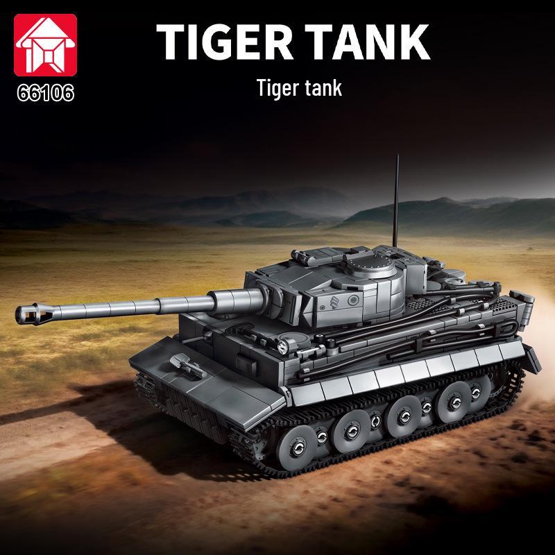 Educational Tiger I Tank Model Building Blocks for Kids - Early Military Edition, Perfect June 1st Gift