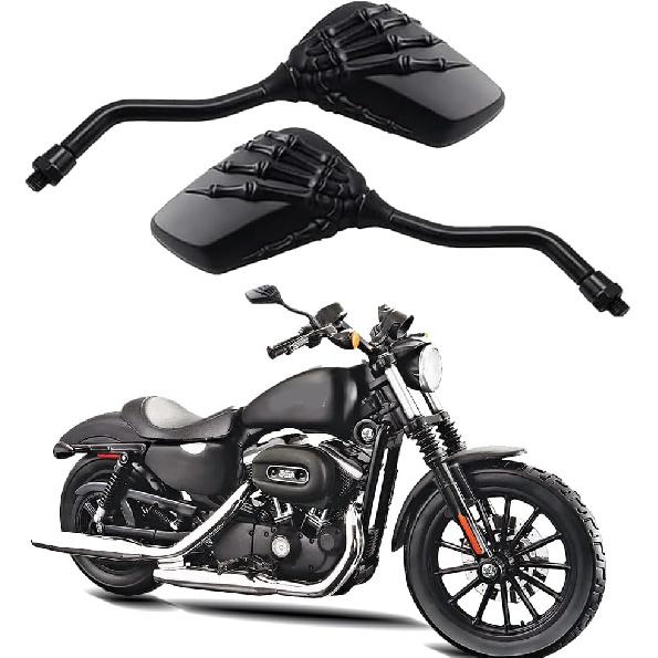 

DREAMIZER Universal Motorcycle Black 8mm/10mm Skull Skeleton Hands Side Rear View Mirrors Compatible with Harley XL Softail Honda Yamaha Suzuki Black#2