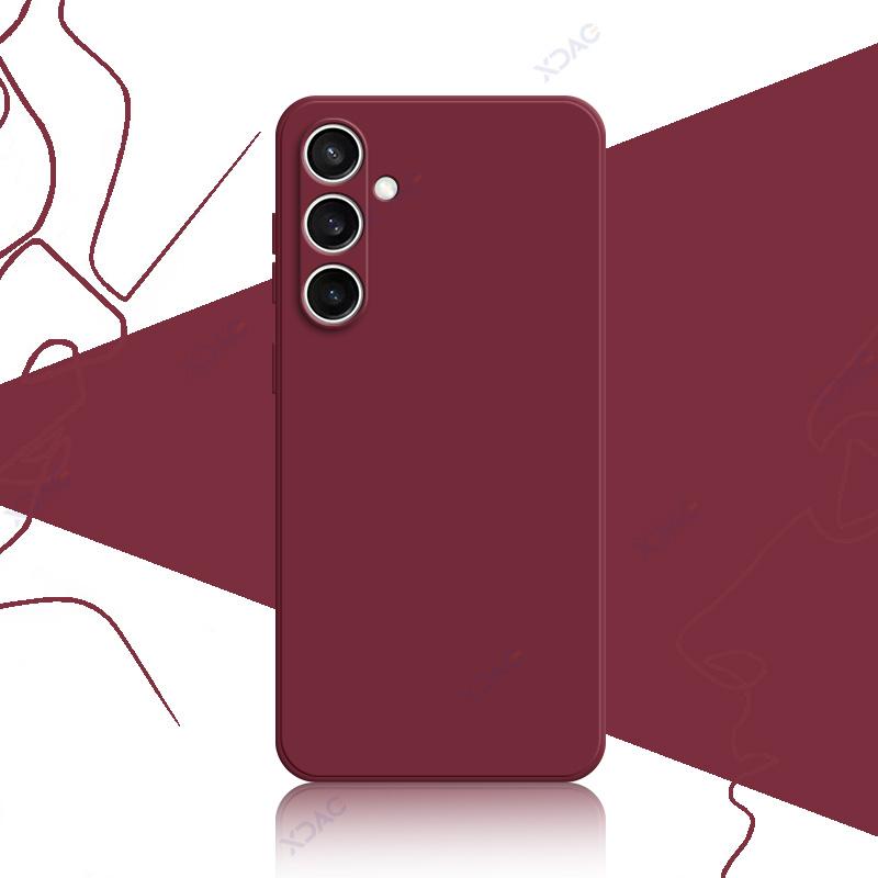 Etui na telefon komórkowy dla Samsung Galaxy S24 FE SamsungS24FE 5G 360 Miękkie Luksusowe Kwadratowe Wodoodporne Pokrowce z Płynnego Silikonu