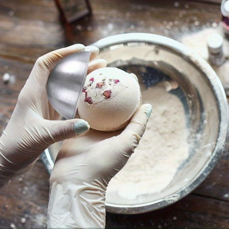 Three Pairs/set Large Stainless Steel Round Bath Bomb Molds for Creating Fizzy Bombs At Home - Perfect for DIY Spa and Bath Products