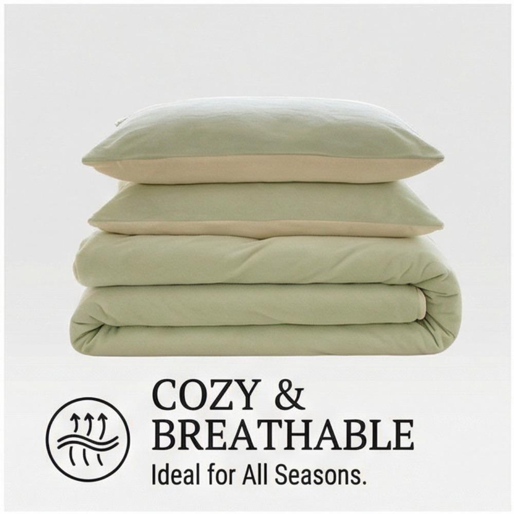 Cremefarbene Stil-Milchfaser-Vierteiliges Set - Klasse A Einfarbig Einfache Tagesdecke - Winter Dickes Baby-Fleece-Bettwäsche-Dreiteiliges Set