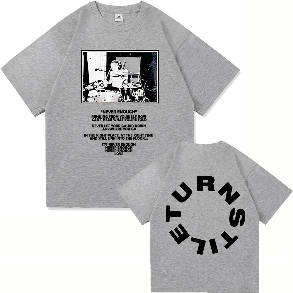Drehkreuz Doppelter Regenbogen T-Shirt 2025 Album Nie Zufrieden Herren Reines Baumwoll-T-Shirt Harajuku Hochwertig Retro Lässiges T-Shirt