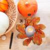 Fall Candle Rings Wreaths, Garland, Holder Wreath Artificial Maple Leaf Rings,