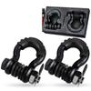 3/4” 2pcs 19Ton 42000lbs U type heavy duty drop forged D-ring shackle u-hook loop hook trailer rope automobile SUV modification